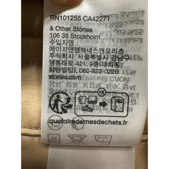 ATELIER & Other Stories Womens Straight Tailored Trousers Size US 4/ EUR 34 Gold - Picture 10 of 10